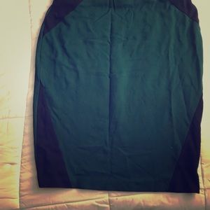 Green mini skirt fitted